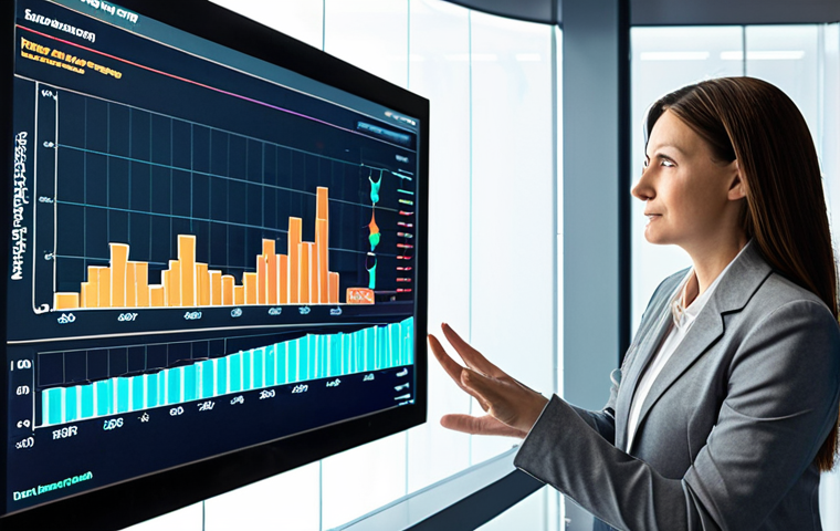 A sophisticated management consultant, radiating confidence, is shown interacting with a holographic display of dynamic financial data, charts, and growth metrics. The display vividly quantifies their professional impact and unearthed market value (e.g., "$5M Savings," "15% Growth," "Market Leader"). The background shifts from a subtle, misty uncertainty to clear, illuminated pathways, symbolizing data-driven clarity and strategic opportunity. The overall tone is intelligent, analytical, and forward-looking.