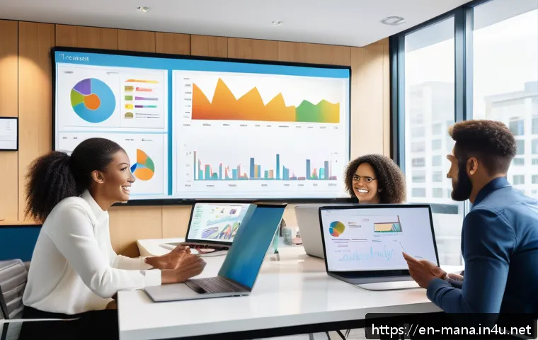 경영지도사와 중소기업 경영 전략 성공 사례 - A modern small business office scene showing a diverse team of entrepreneurs engaging in a collabora...